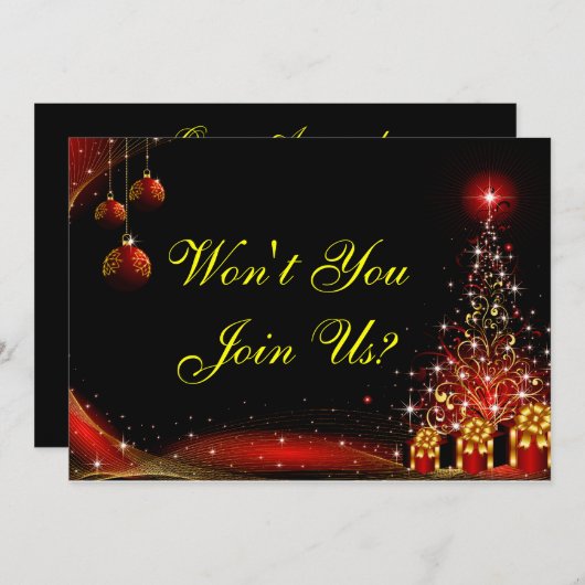 Kerstnacht Rode set Kaart (Voorkant / Achterkant)