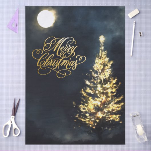 Kerstnacht Sky Lit Tree Tissuepapier (Craft)