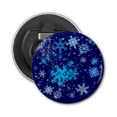 Kerstnacht Snowfall Button Flesopener (Voorkant)