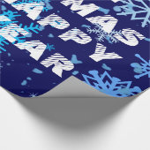 Kerstnacht Snowfall Cadeaupapier (Hoek)