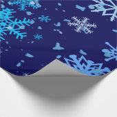 Kerstnacht Snowfall Cadeaupapier (Hoek)