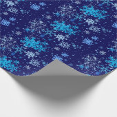 Kerstnacht Snowfall Cadeaupapier (Hoek)
