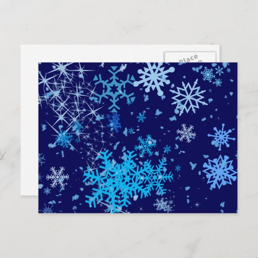 Kerstnacht Snowfall Feestdagenkaart (Voorkant / Achterkant)