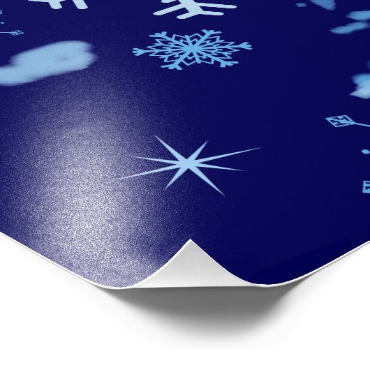 Kerstnacht Snowfall Foto Afdruk (Hoek)