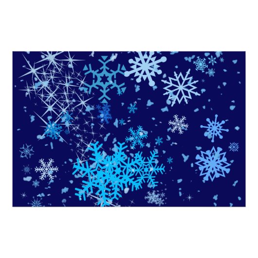 Kerstnacht Snowfall Foto Afdruk (Voorkant)