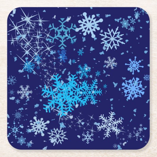 Kerstnacht Snowfall Kartonnen Onderzetters (Voorkant)