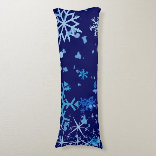 Kerstnacht Snowfall Lichaamskussen (Voorkant Verticaal)