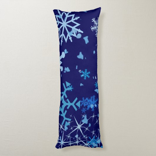 Kerstnacht Snowfall Lichaamskussen (Achterkant (Verticaal))