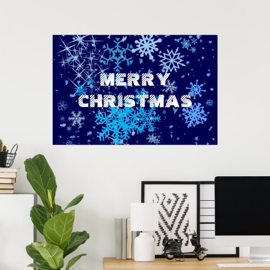 Kerstnacht Snowfall Poster (Thuiskantoor)