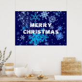 Kerstnacht Snowfall Poster (Keuken)