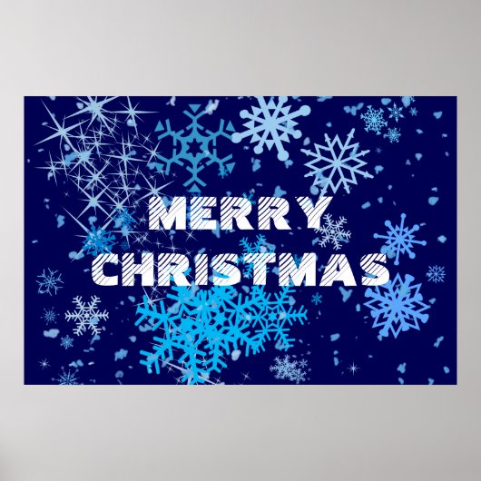 Kerstnacht Snowfall Poster (Voorkant)