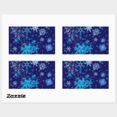 Kerstnacht Snowfall Rechthoekige Sticker (Vel)