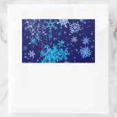 Kerstnacht Snowfall Rechthoekige Sticker (Tas)