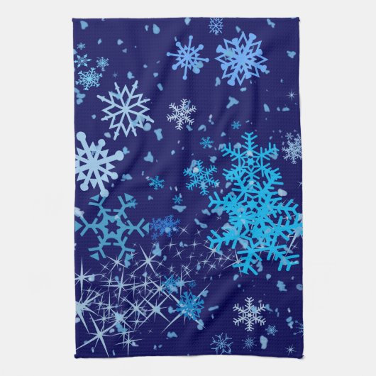 Kerstnacht Snowfall Theedoek (Verticaal)