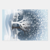 Kerstnacht Sprookje. Fantasie Bos, Sneeuw Inpakpapier Vel (Voorkant 3)