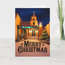 Kerstnacht van de Pueblo-kerk in New Mexico