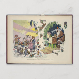 Kerstnacht van oud Puck Magazine Briefkaart