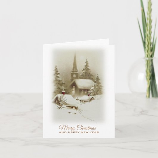 Kerstnacht Vintage Kaart (Voorkant)