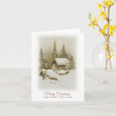 Kerstnacht Vintage Kaart (Gele Bloem)