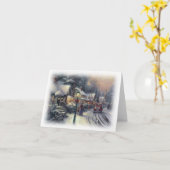 Kerstnacht vintage kaart (Gele Bloem)