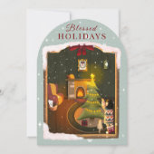 Kerstnacht vol knusheid feestdagenkaart (Voorkant)