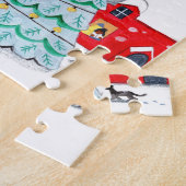 Kerstnacht voor Kerstmis Dorp  Legpuzzel (Zijkant)