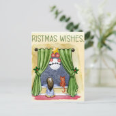 Kerstnacht-vrienden Briefkaart (Staand voorkant)