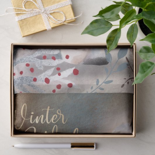 Kerstnacht Winter Fox Tissuepapier (Geschenk)