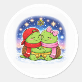 Kerstnachtliefde Ronde Sticker