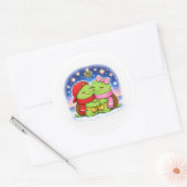 Kerstnachtliefde Ronde Sticker (Envelop)