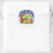 Kerstnachtliefde Ronde Sticker (Tas)