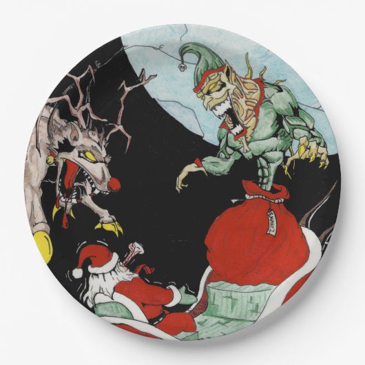 Kerstnachtmerrie Aangepaste Borden papier Papieren Bordje (Voorkant)