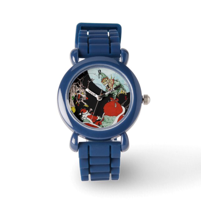 Kerstnachtmerrie Kind Zwarte lederen horloge (Voorkant)