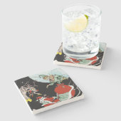 Kerstnachtmerrie Onderzetter met marmer Stone (Zijkant)