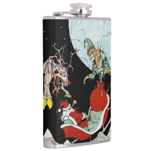 Kerstnachtmerrie Vinyl Wrapped Flask Heupfles (Rechts)