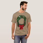 Kerstnachtmerriekrans Grappig T-shirt (Voorkant volledig)