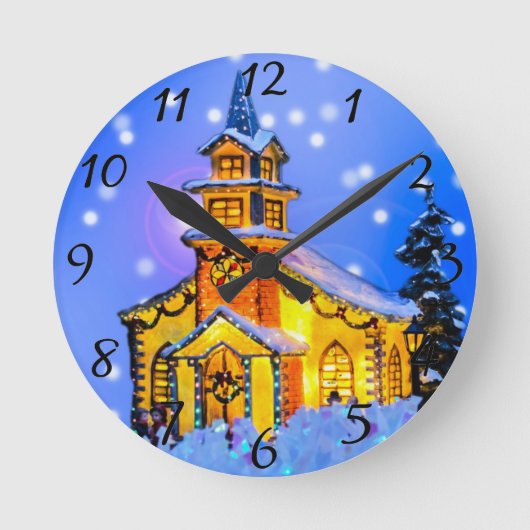 Kerstnachtwandklok Ronde Klok (Voorkant)