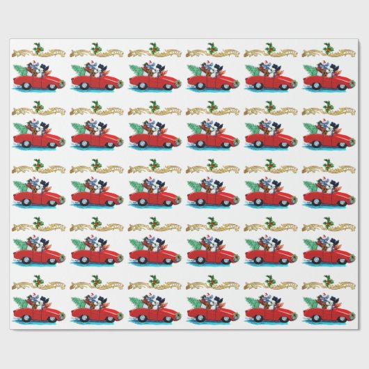 Kerstnamaakbont Cadeaupapier (Vlak)