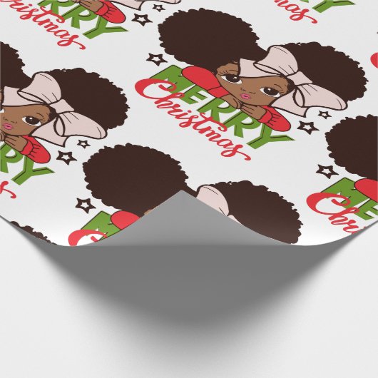 Kerstnamaakpapier, zwart kind, omslagpapier cadeaupapier (Hoek)