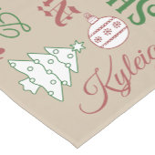 Kerstnamen en witte Ornamenten Korte Tafelloper (Hoek)