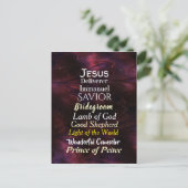 Kerstnamen van Jezus Feestdagenkaart (Staand voorkant)