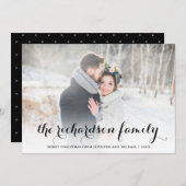 Kerstnamen | Zwart-wit met foto Feestdagenkaart (Voorkant / Achterkant)