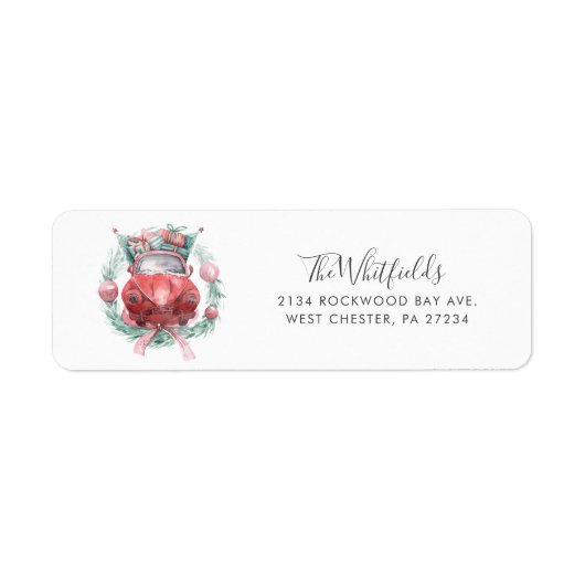 Kerstnamenadres feestdag etiket (Voorkant)