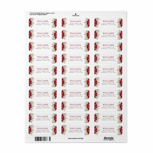 Kerstnamenadres feestdag Greenery Etiket (Full Sheet)