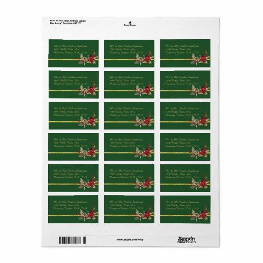 Kerstnamenadreslabels Etiket (Full Sheet)