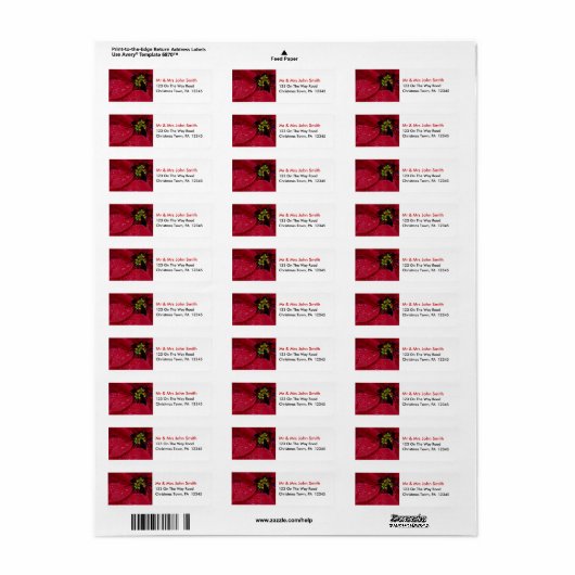 Kerstnamenadreslabels Etiket (Full Sheet)