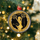Kerstnamenten, zwart en goud metalen ornament