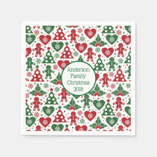 Kerstnapkins met gemberkoekmotief servet