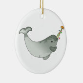 KerstNarwhal-versiering (rond) Keramisch Ornament (Rechts)