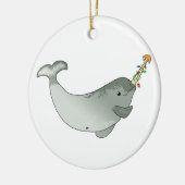 KerstNarwhal-versiering (rond) Keramisch Ornament (Links)